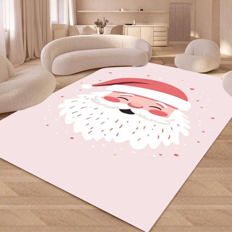 Рождество Ковер Дед Мороз ХО ХО ХО Венок Бант Снежинки Нескользящий Коврик Мат Гостиная Сладкое Праздничное Украшение Дома