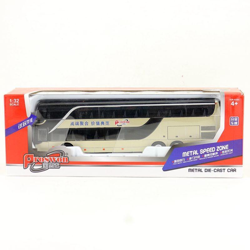Bus Model Alloy Toy Vehicle With Light Sound For Kids Playroom