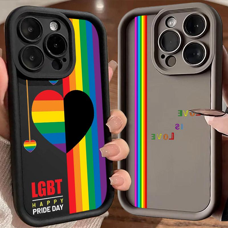 LGBT Rainbow Pride Flag Lesbians Soft TPU Case For iPhone 16 15 11 13 14 12 Pro Max 15 Plus Mini Case 16Pro Silicone Phone Cover