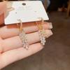 Korean Style Light Luxury Zircon Leaf Earrings High-end Niche Design Versatile Tassel Earrings Fashionable Earrings