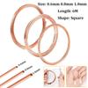 0.6mm 0.8mm 1mm Copper Square Wire Environmental Protection Copper Tinsel Copper Flat Wire Jewelry Making DIY Accessorie