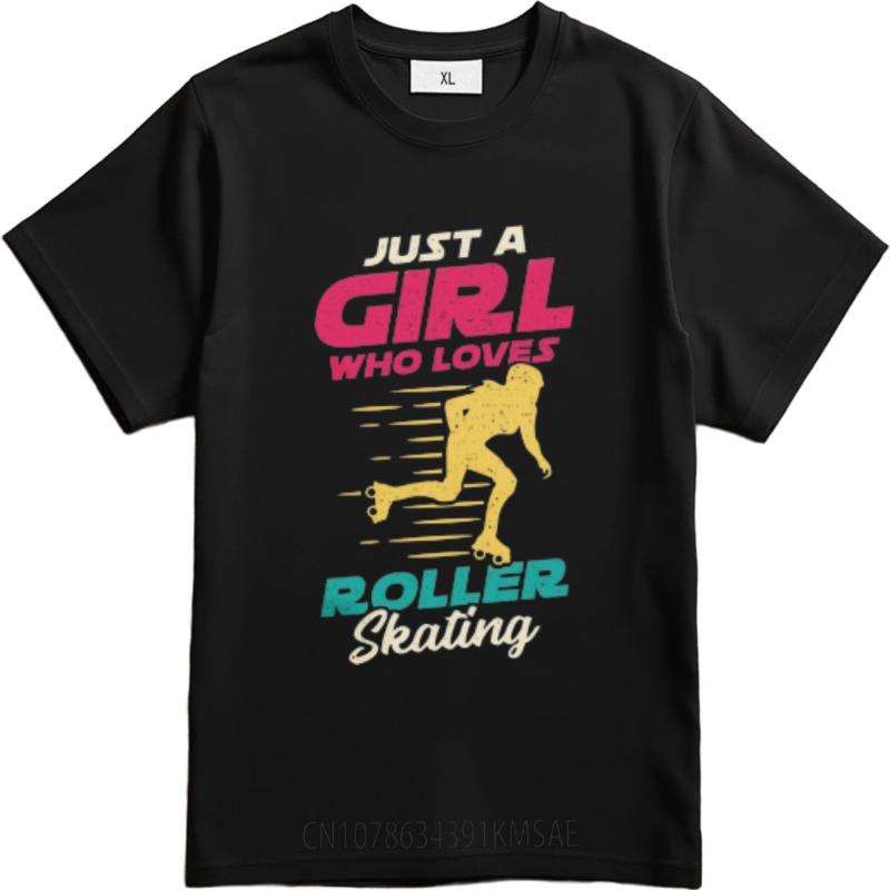 Street Wear Boys Crew Neck Tshirt Daily Wear Just A Girl Who Loves Roller Skating Minimalist Unisex Teeshirt Lightweight Tee