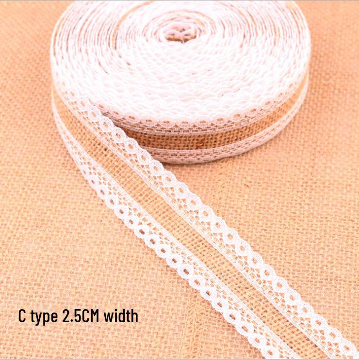 2,5 см льняное кружево в рулоне для поделок своими руками и рождественского свадебного декора