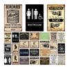 Toilet Sign Plaque Metal Vintage Bathroom Metal Sign Tin Sign Wall Decor For Toilet Bathroom Restroom