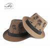 Summer Shade Sun Protection Beach Top Hat Ladies Coconut Tree Printed Jazz Hat Men's Encrypted Straw Breathable Hat