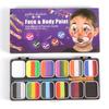 Professional Face & Body Painting Kit Colors Rainbow Water Activated Paints Split Cakes Palette