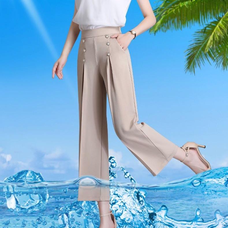 Women Wide Leg Pants Cotton Linen Casual Pants Spring Summer Trousers