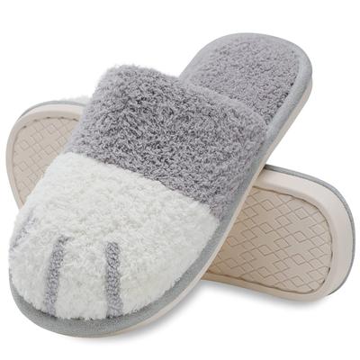 Модные женские уютные тапочки Crestar с кошачьей лапкой, домашние теплые подарки для женщин и мужчин с эффектом памяти, трендовые милые пушистые зимние домашние тапочки