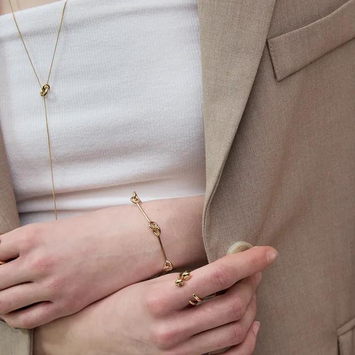 [925SILVER]CONNECT CHAIN bracelet(14K GOLD color)