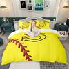 Homewish Softball Baseball Duvet Cover Set, Sports Initial Comforter Cover Set, Personalized Monogrammed Bed Set