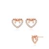 Silver Ribbon Heart Earrings Sc1799