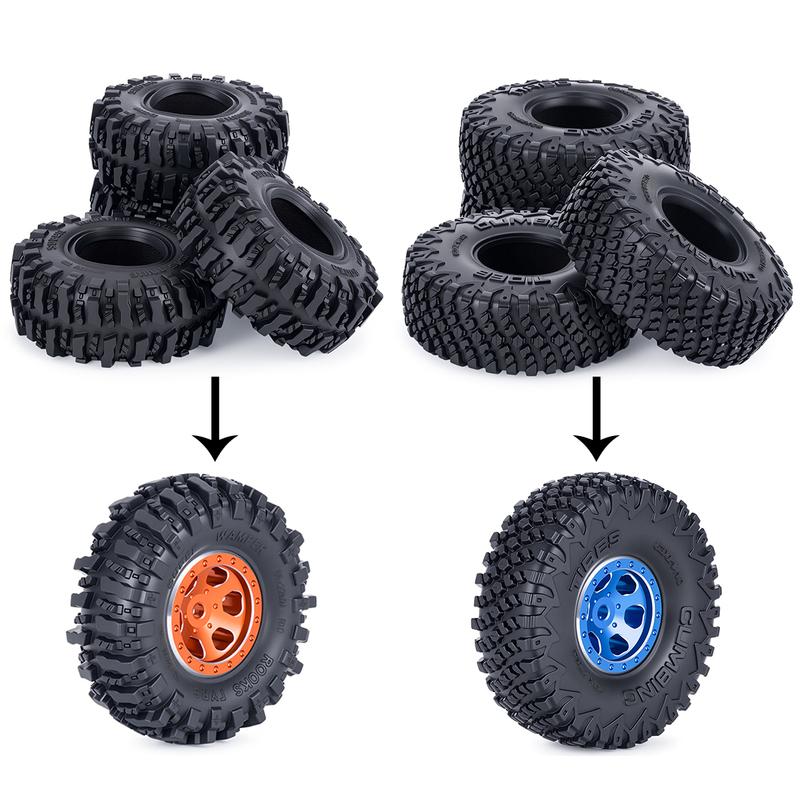 1.0 Inch Sticky Soft RC Crawler Tires  for 1/24 1/18 Scale High Clearance Upgrade Fits Axial SCX24 FMS FCX24 FCX18 Traxxas TRX4M