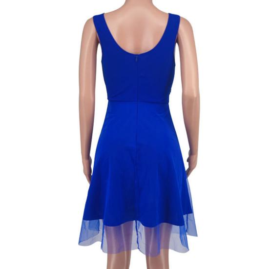 Женское вечернее платье с V-образным вырезом без рукавов из искусственного жемчуга А-силуэта Двухслойная сетка Узкая с высокой талией Сплошное цветное бальное платье для выпускного вечера Мини-платье