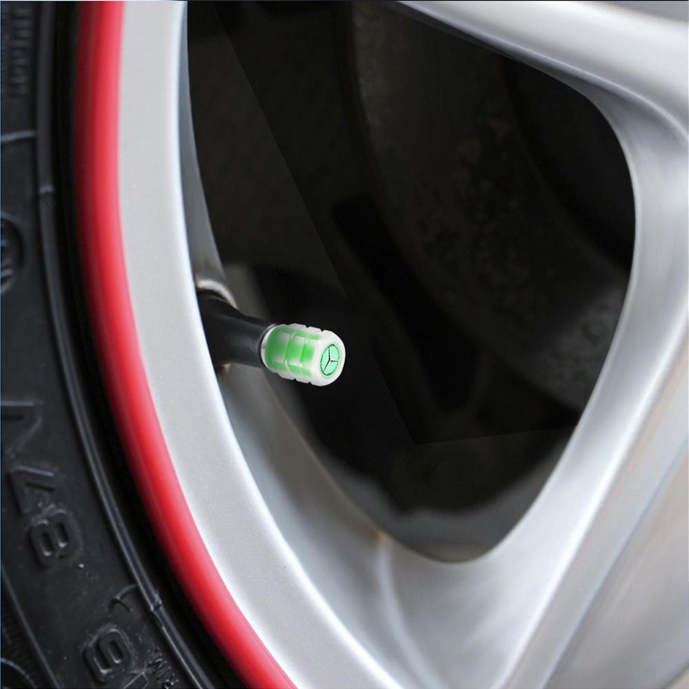 Car Wheel Tire Valves Caps Luminous Valve Dust Covers Accessories For Mercedes Benz AMG W203 W206 W220 W205 W211 W212 W201 W210 BJ1