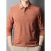 Autumn Long-Sleeved Polo Shirt Men's Cotton Lapel Business Fashion and Leisure Middle-Aged Suit T-shirt