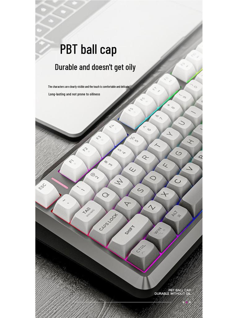 Бесплатная механическая клавиатура Free Wolf M75 Bluetooth с двумя режимами, PBT-клавишами с градиентом и дисплеем
