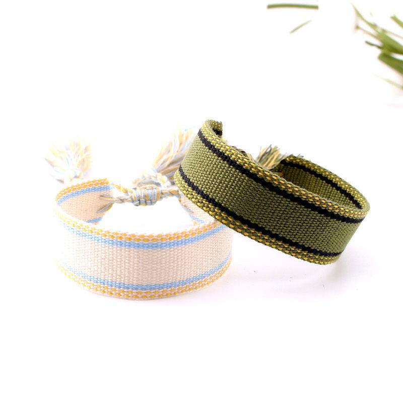 Женская мода ювелирные изделия подарок красочный декоративный узор вышитый ручной работы плетеный браслет в стиле бохо