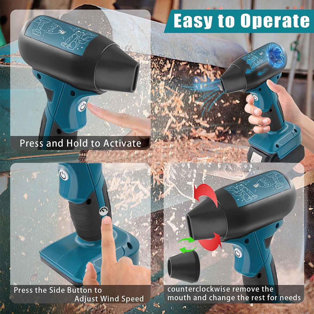 Air Duster 130000 об/мин Мини Супер Реактивный Вентилятор для DeWalt 20 В 18 В литиевая батарея с 4 регулируемыми скоростями беспроводной струйный воздуходув