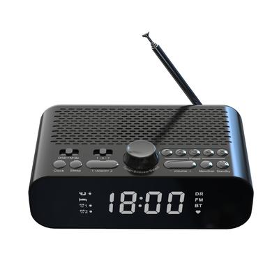 Цифровые прикроватные DAB/FM-часы-радио с функцией потоковой передачи данных по Bluetooth, большим светодиодным дисплеем, двойным будильником, длительной работой