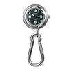Watch Keychain Clip Carabiner Watch Pocket Watch Analog Waterproof Climbing Bag Holder Silver Green Fashion Accessory Men's Women's