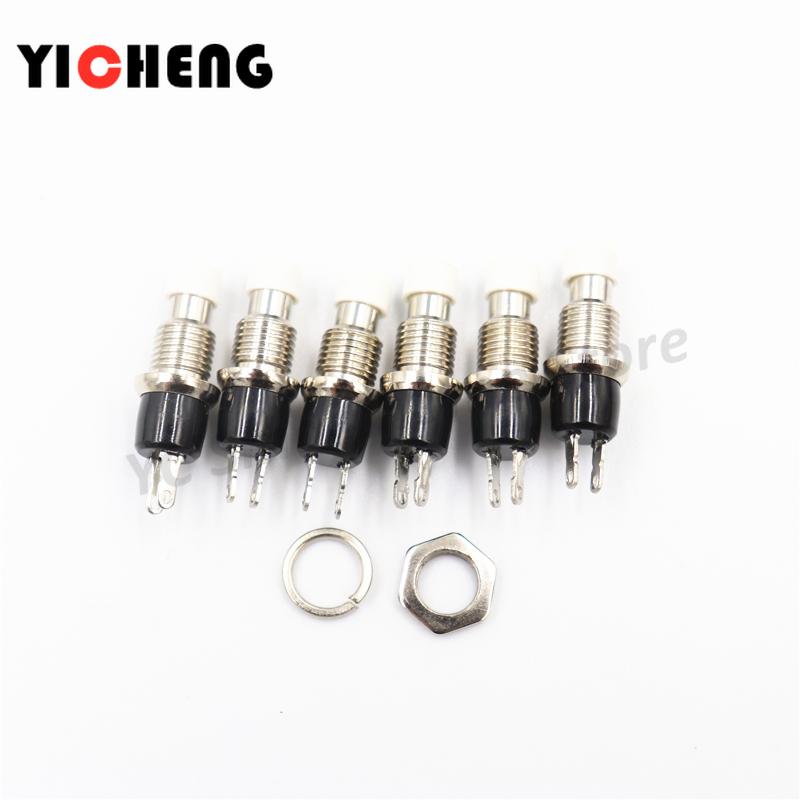 6 маленьких круглых кнопок PBS-110/NO PBS-111/NC 2-футовый самовозвратный переключатель без блокировки Кнопка переключения 7MM Micro Color Mixing