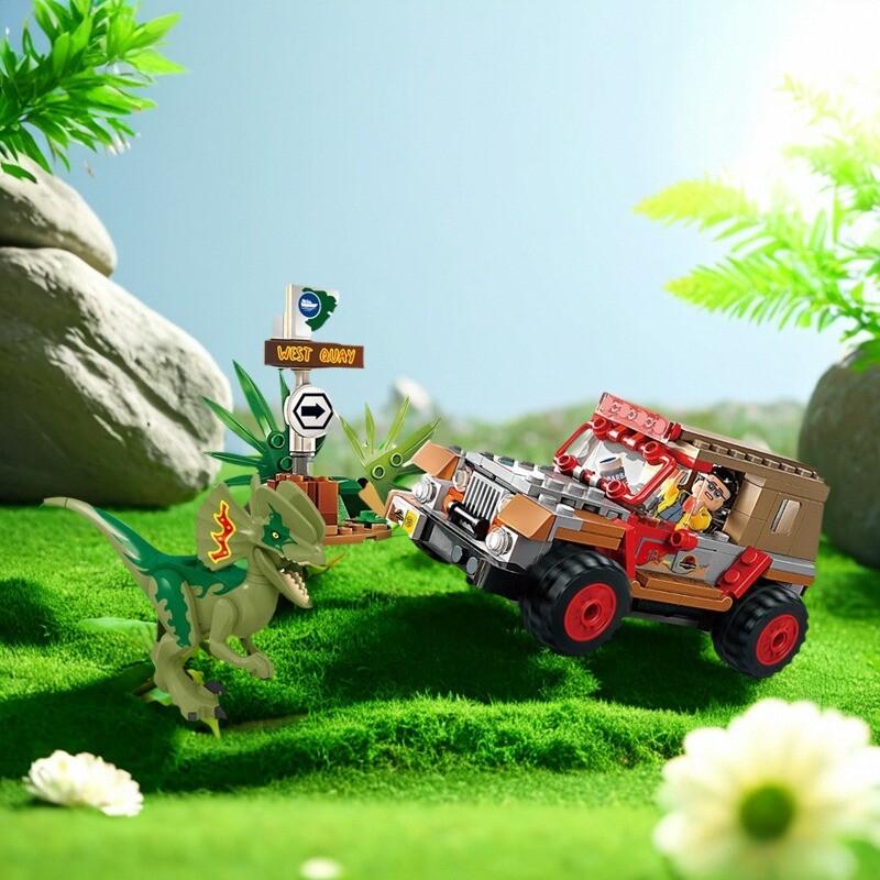 Compatible Bricks Sets Dinosaur Series Building Blocks 76958 Dilophosaurus Ambush Children's Christmas Gifts Assembling Toys