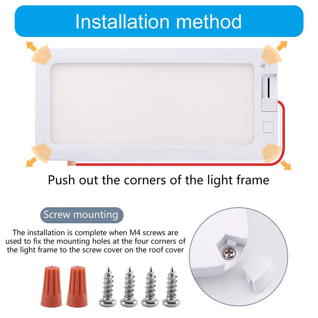 Аксессуары для внутреннего освещения потолков для караванов, 3-цветный светодиодный светильник с регулируемой яркостью, суперяркий для управления яркостью автодома