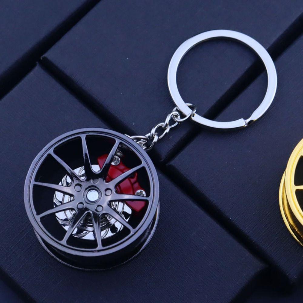 Zinc Zinc Zinc Alloy Wheel Hub Key Chain Rotatable Car Accessories Keychain  Girls Boys