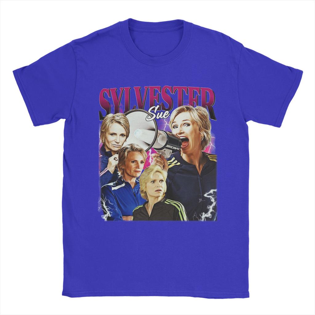 Винтажная футболка Sue Sylvester из Glee для мужчин, с круглым вырезом, 100% хлопок, с коротким рукавом, с графическим принтом