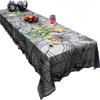 Large Halloween Tablecloth Black Ghost Festival Lace Mesh Tablecloth Spider Bat Halloween Tablecloth