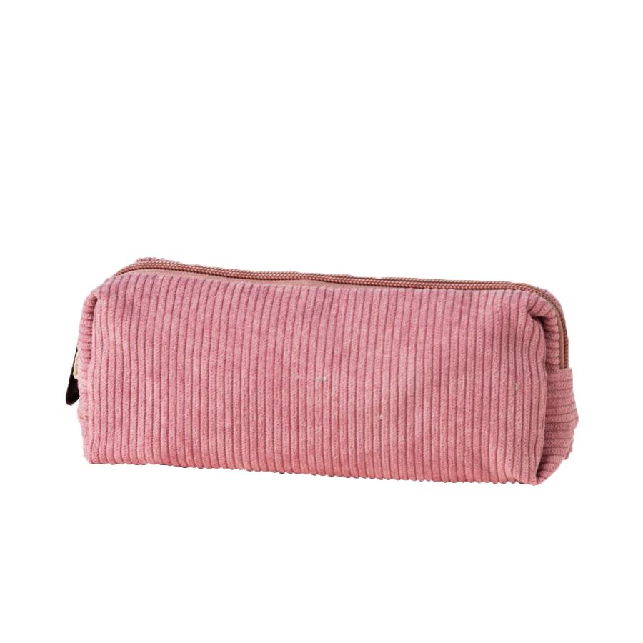 New retro corduroy solid color pencil case artistic minimalist stationery bag high school student storage bag birthday gift bag