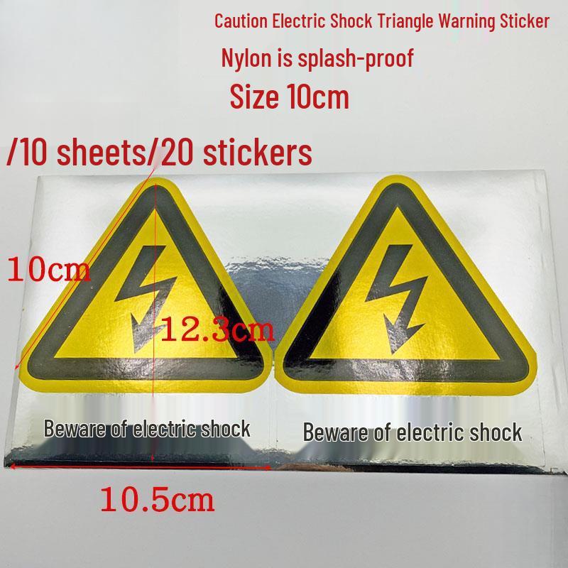 PVC Outdoor Triangular Warning Sticker: Caution! Risk of Electric Shock