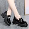 Thick-soled Loafers for Women, Soft Leather, Thick Heels, Spring and Autumn Single Shoes, Slip-on British Style Small Leather Shoes