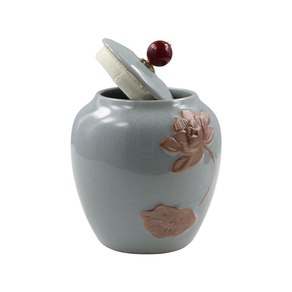 Ceramic Tea Jar Vintage Food Storage Container Retro Sealed Pot Home Supplies