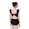 Li-Ning Solid Color Comfortable Padded Sleeveless Two-Piece Swimsuit Women Swimwear Black LSYR679