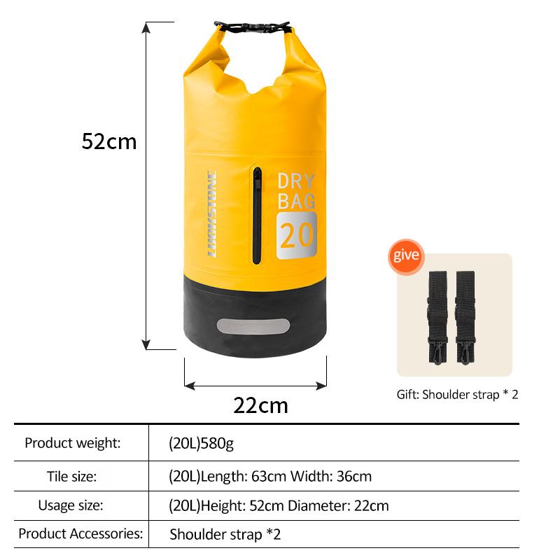 Waterproof Dry Bag 10L/20L Large-Capacity Bucket Bag with Shoulder Straps Lightweight Backpack for Rafting Swimming Kayaking