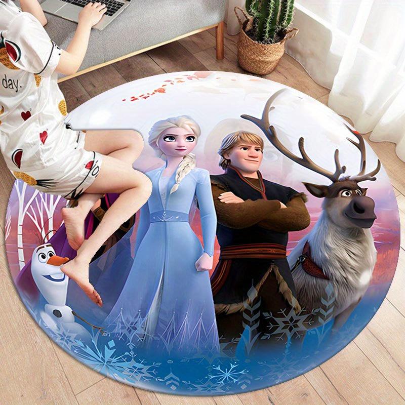 1 шт. Круглый ковер с рисунком Disney Frozen, Напольный коврик для спальни и гостиной, Ковер для декора детской, спальни, гостиной, Эстетичный декор комнаты
