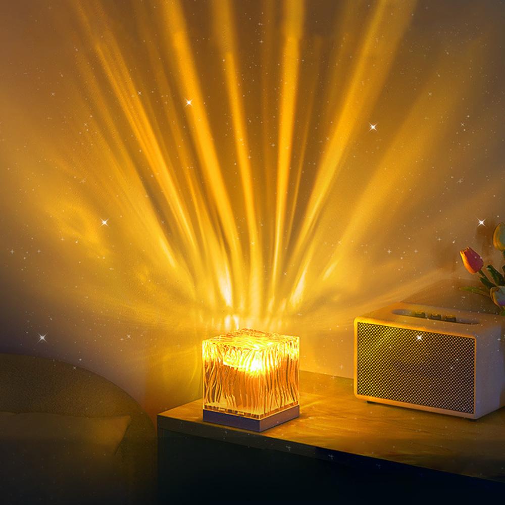 Лампа Aurora Northern Light 17 цветов RGB Water Ripple Projector Night Lights для гостиной, спальни, Atmopshere Sunset Light