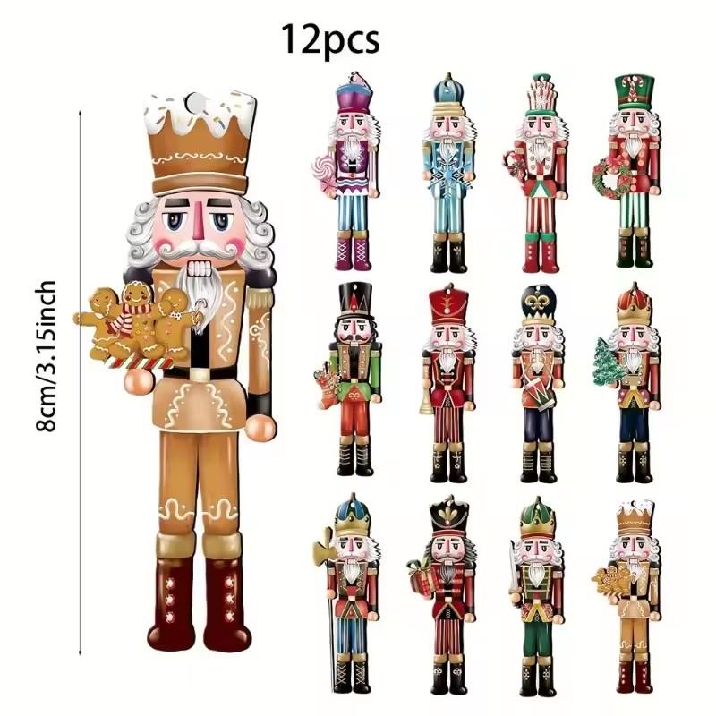 12/24/36pcs Christmas Wooden Decorations Hanging Ornaments Nutcracker Classic Christmas Tree Decoration for Holiday Decorations