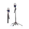 P185 Aluminum Alloy 4-Leg Bluetooth Selfie Stick Tripod Universal Phone Floor Stand with Wireless Remote Handheld Stabilizer f 7