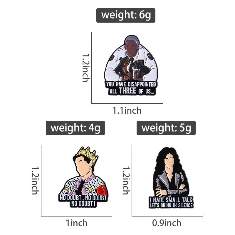 Movie Character Quotes Enamel Pins Custom TALK LET'S DRINK IN SILENCE Brooches Lapel Badges Clothes Jewelry Gift for Friends