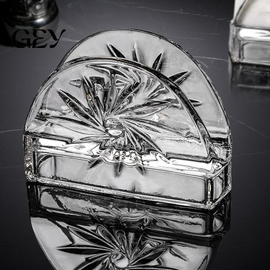 Anti-tip Paper Towel Dispenser Tissue Holder, Crystal Glass Modern Style, Durable Scratch-Resistant Napkin Holder for Restaurant Organizer,