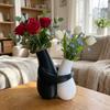 Abstract Couple Hug Desktop Flower Vase 3D Printed Hugging Human Line Sculpture Vase Office