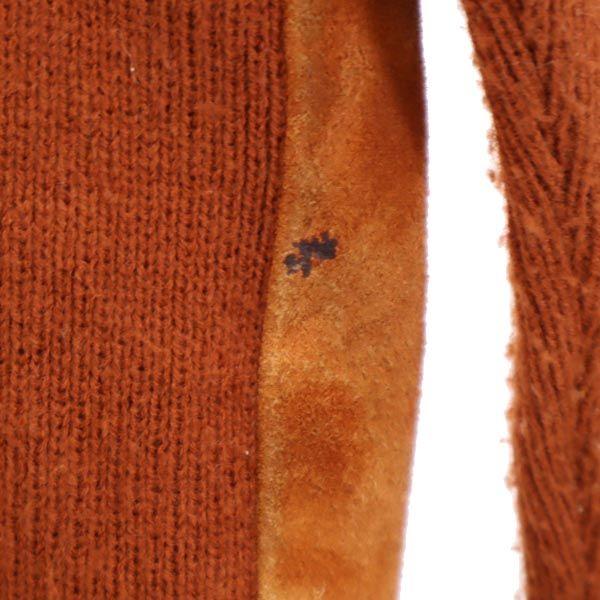 1166 КОЛЛЕКЦИЯ 70-х Вязаная куртка с вставками из винтажной коровьей кожи M Коричневая Мужская Б/У