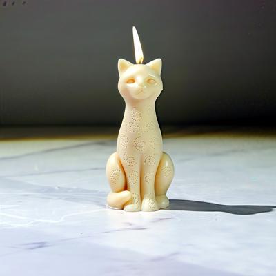 3D Длинношеяя Китти Свеча Силиконовая Форма Ручной Работы Новая Сделай Сам Сидящая Кошка Ароматический Воск Гипсовые Поделки Смола Форма для Мыловарения Домашний Декор