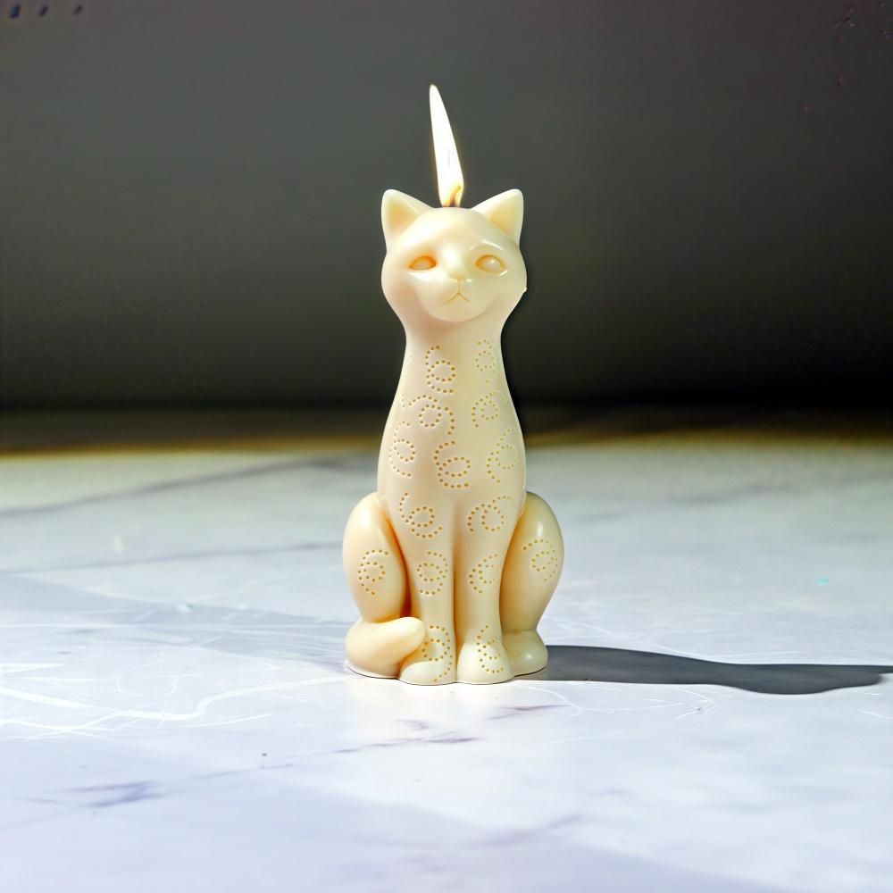 3D Длинношеяя Китти Свеча Силиконовая Форма Ручной Работы Новая Сделай Сам Сидящая Кошка Ароматический Воск Гипсовые Поделки Смола Форма для Мыловарения Домашний Декор