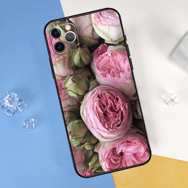 Чехол для телефона с красивым цветком пиона для iPhone 16 Pro Max 16e 12 13 Mini 11 14 15 Pro Max XR 15 16 Plus Защитный корпус