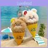 Bear Ice Cream Plush Keychain With Flower Decoration For Teens Collectors And