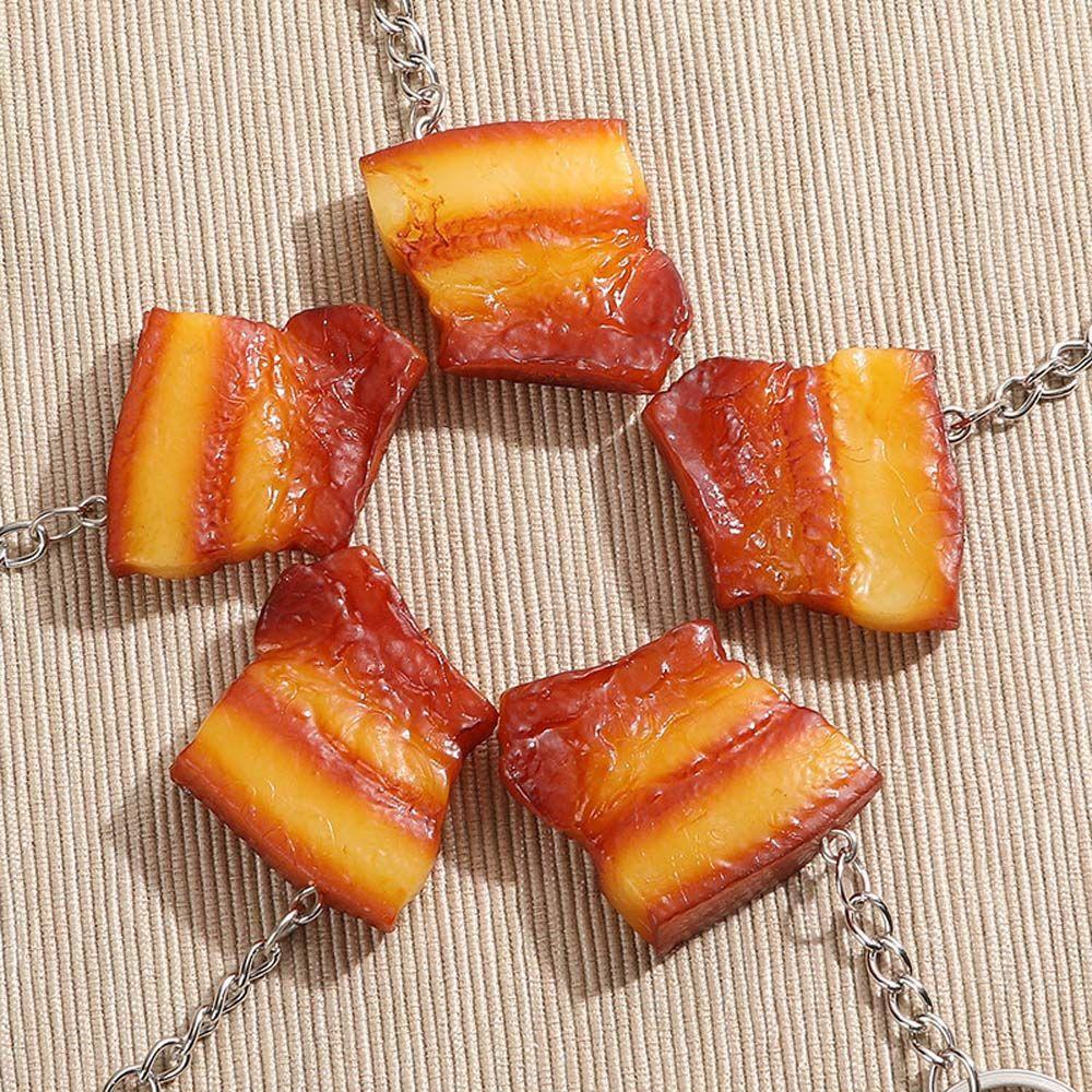 Wings Pork Belly Drumstick Fashion Jewelry Fast Food Key Ring Simulation Food Keychains Bag Pendant