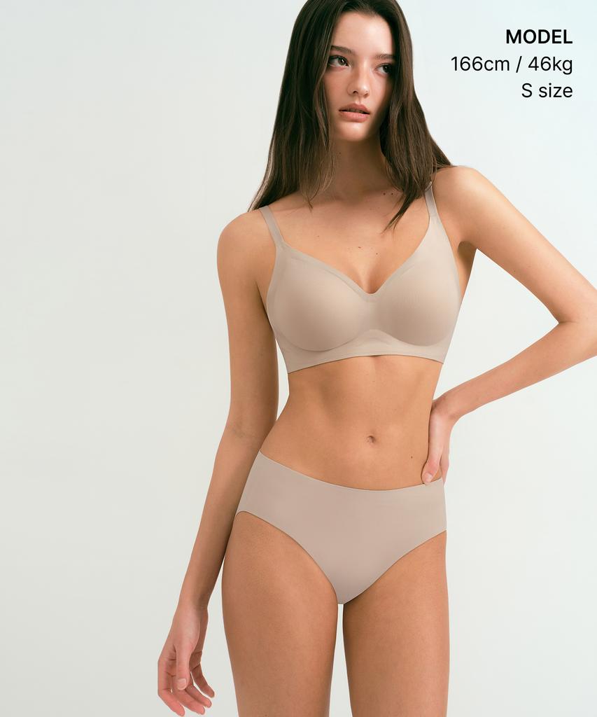 MUSINSA STANDARD WOMAN Женский бесшовный бюстгальтер с легким объемом [Бежевый]